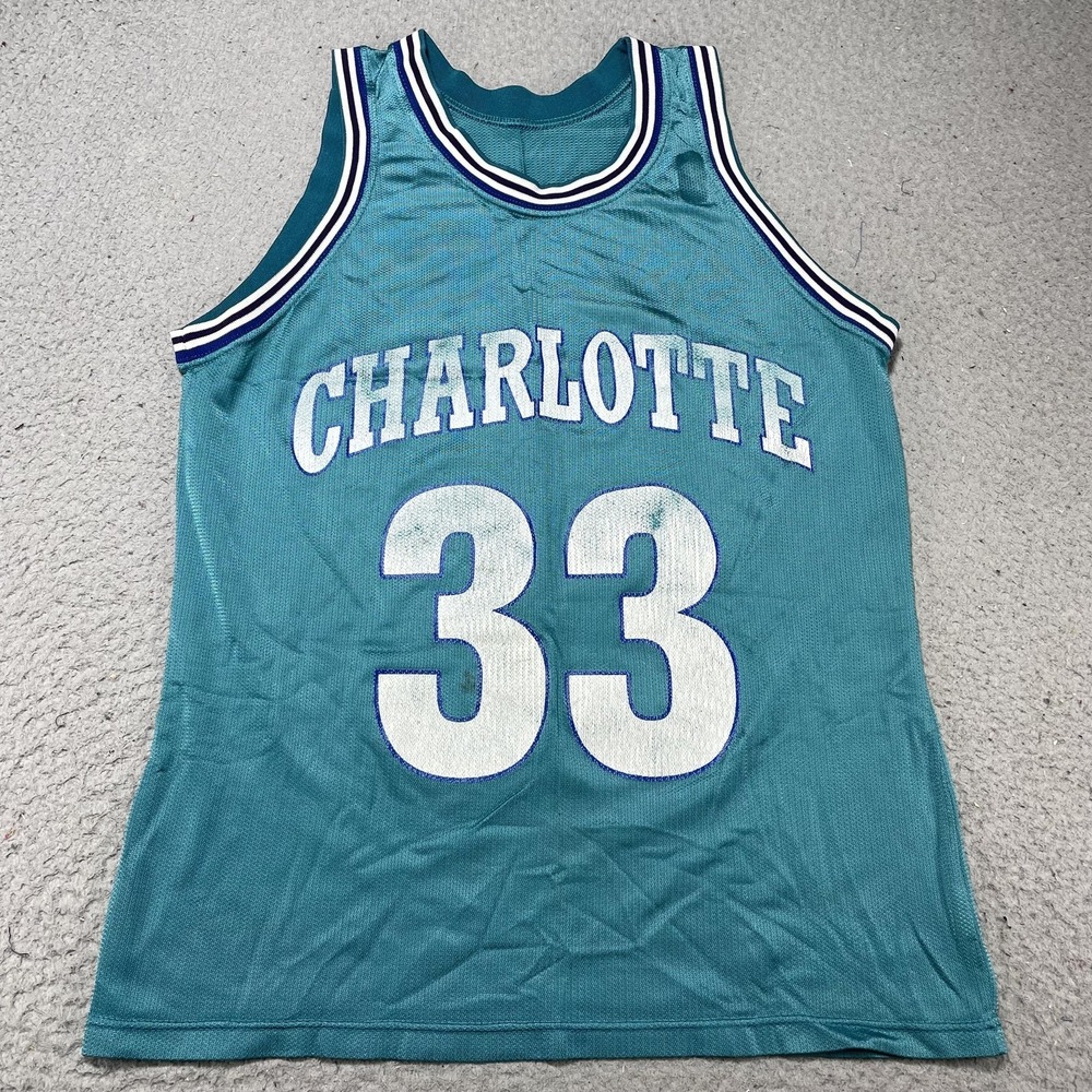 Charlotte Hornets Jersey Mens Small Blue‎ NBA Basketball Alonzo Mourning 33